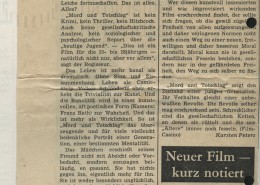 MORD UND TOTSCHLAG // Presse / Filmkritik Abendzeitung München 2
