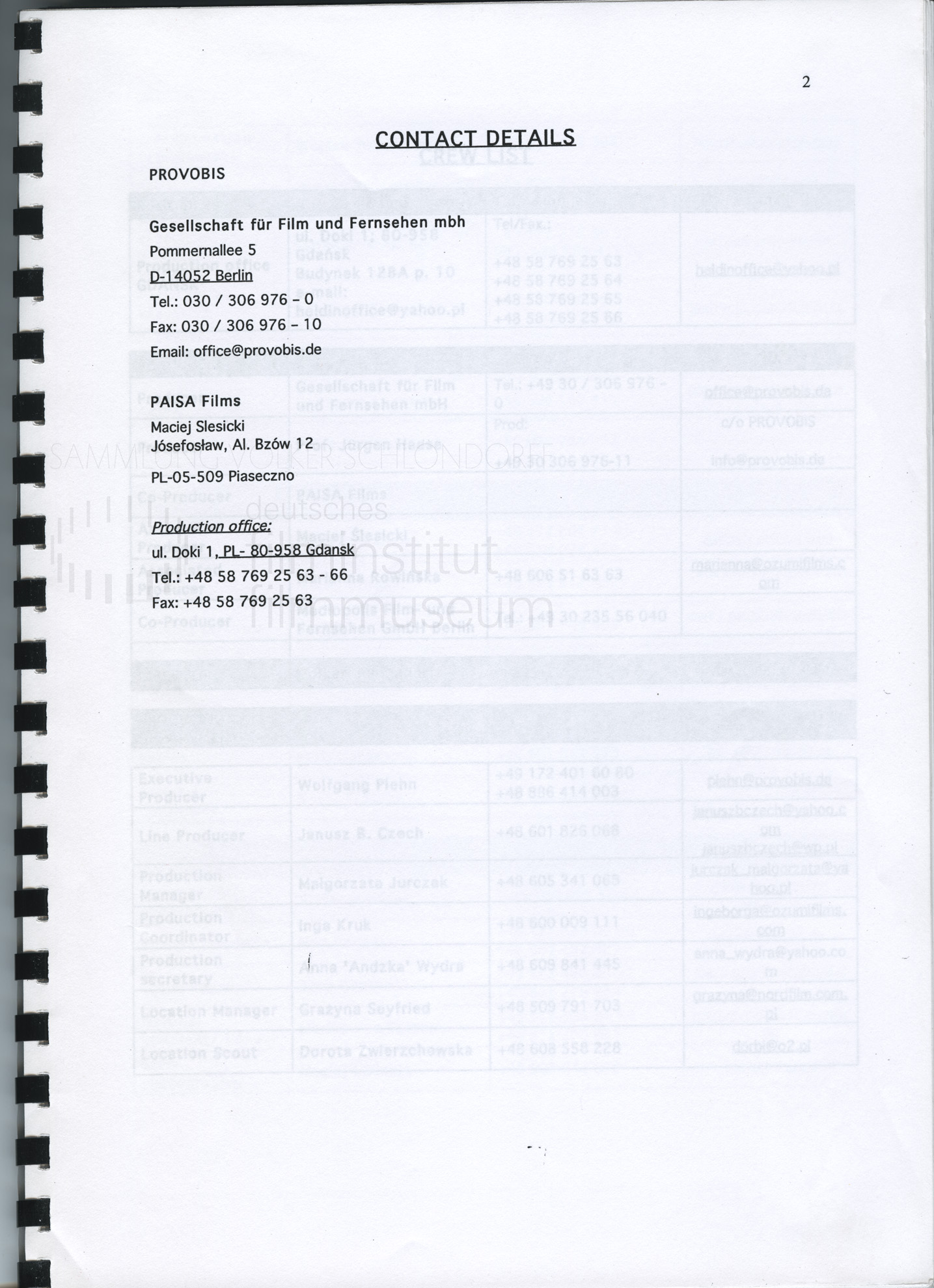 STRAJK // Produktionsmaterial / Produktionsbuch, 1b