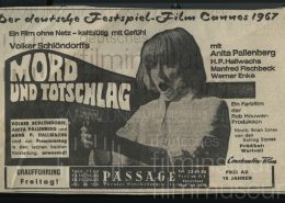 MORD UND TOTSCHLAG // Werbung und Verleih / Anzeige Uraufführung Hamburg